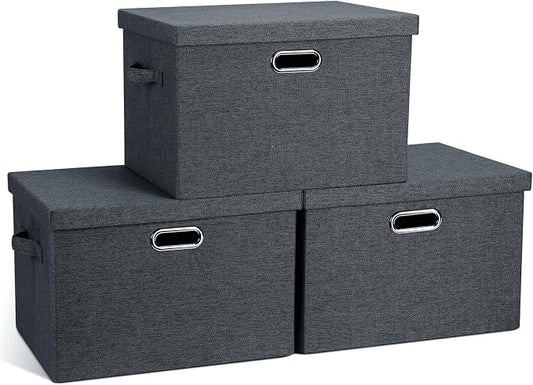 Large 17" 36 Quart Collapsible Stackable Storage Bins by GraciadecoStorage