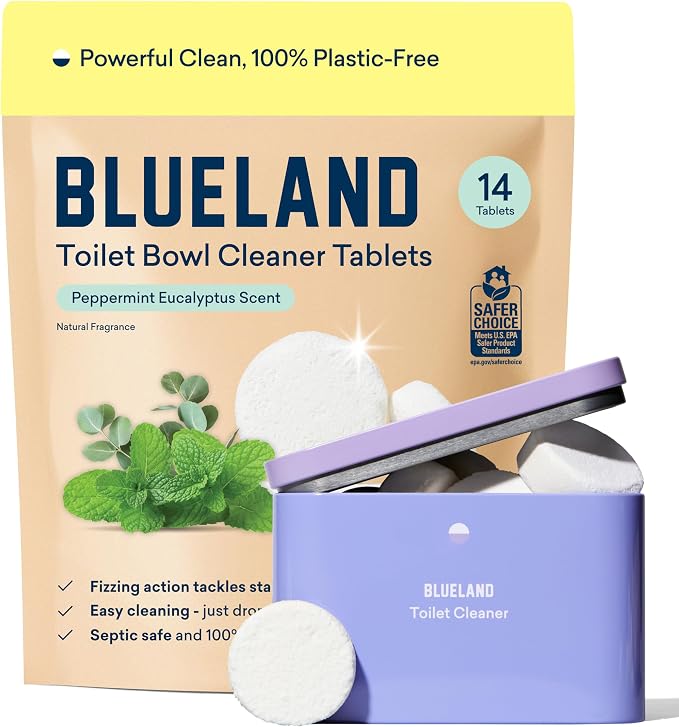 BLUELAND Toilet Bowl Cleaner Tablets, Starter Set, Peppermint Eucalyptus by BLUELAND
