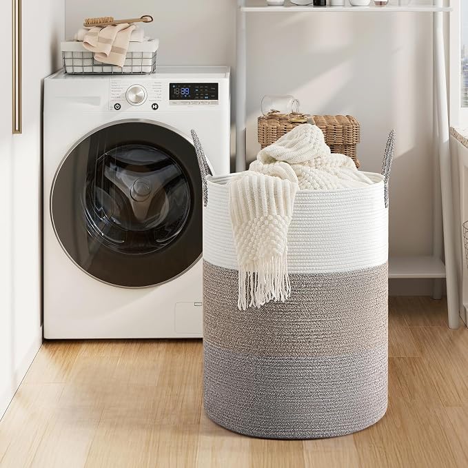 CLHMILY&Z 100L Laundry Basket Round Storage Rope Basket - Image 2