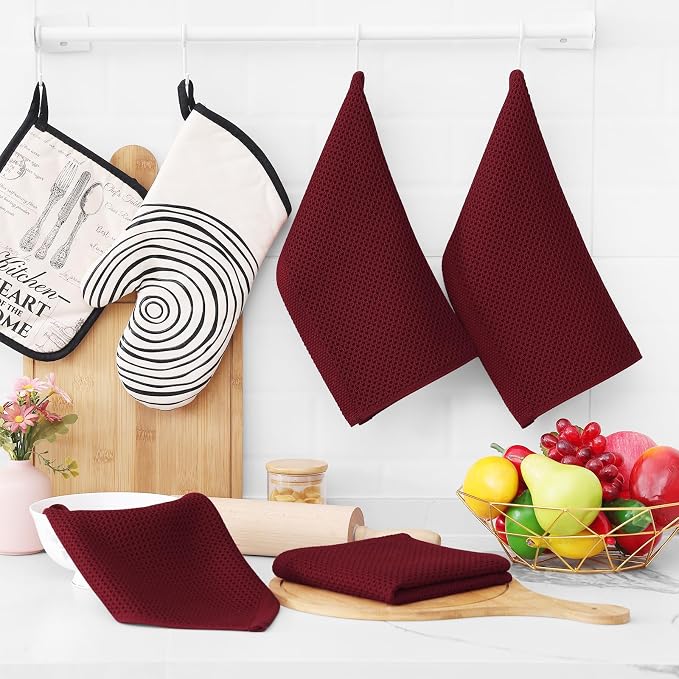 Homaxy 100% Cotton Waffle Weave Kitchen Dish Cloths, Ultra Soft Absorbent Quick - Image 6