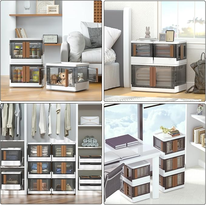 HAIXIN Cube Storage Bins with Lids, organization and storage with 4 Doors - Image 5