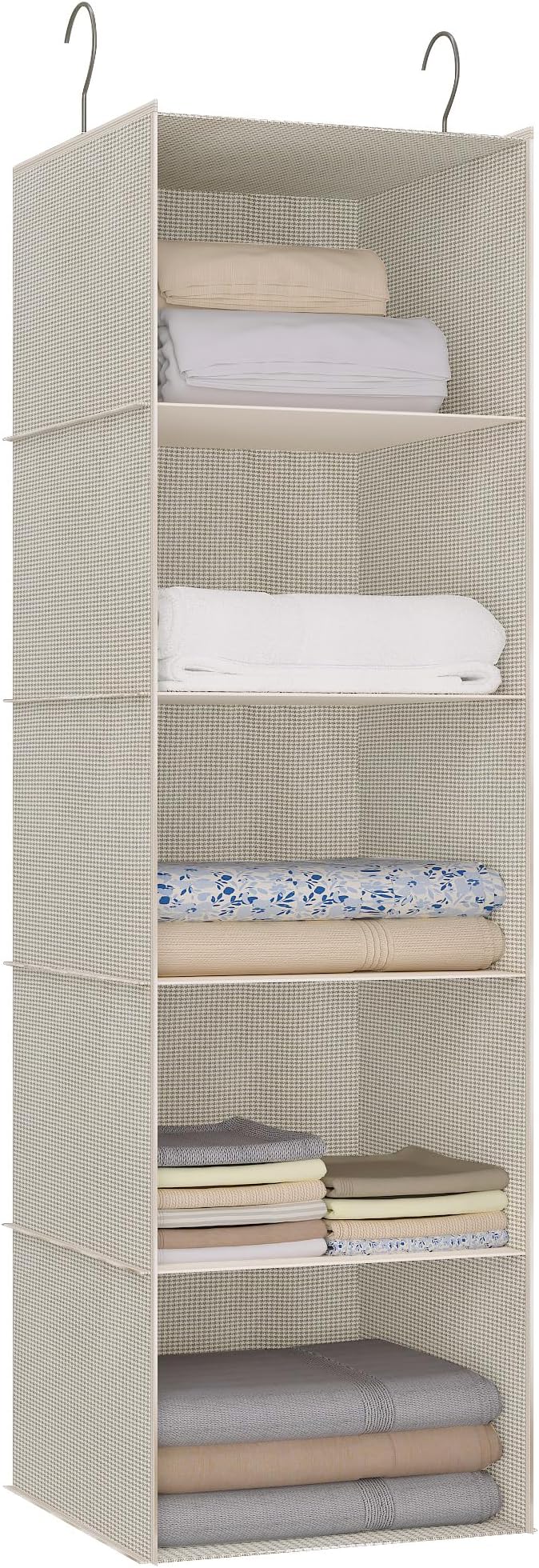 Hanging Closet Organizer, Easy Mount Foldable 5-Shelf Hanging Closet Wardrobe by DonYeco
