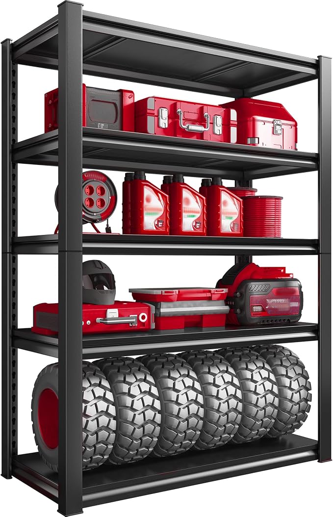 Raybee Storage Shelves 2000LBS Garage Shelving Heavy Duty, 5-Tier Adjustable by Raybee