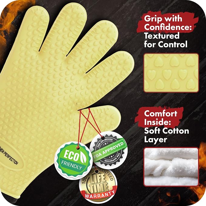 KITCHEN PERFECTION Silicone Smoker Oven Gloves - Image 4