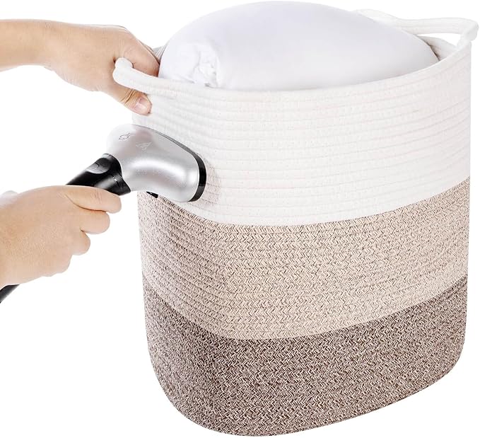 Tall Storage Bins for Clothes Fabric Cotton Rope Storage Baskets - Image 7