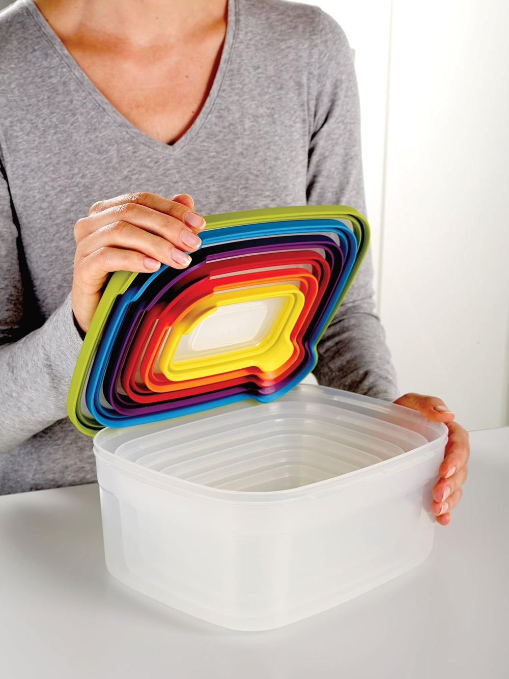 Joseph Joseph Nest Lock Plastic BPA Free Food Storage Container Set with Lock...