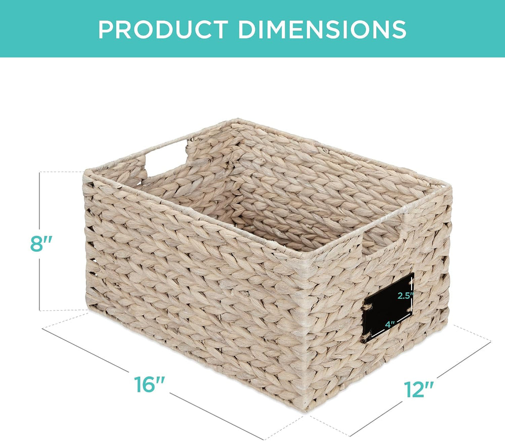 Best Choice Products Pantry Baskets Set of 2 16x12in Water Hyacinth Storage B...