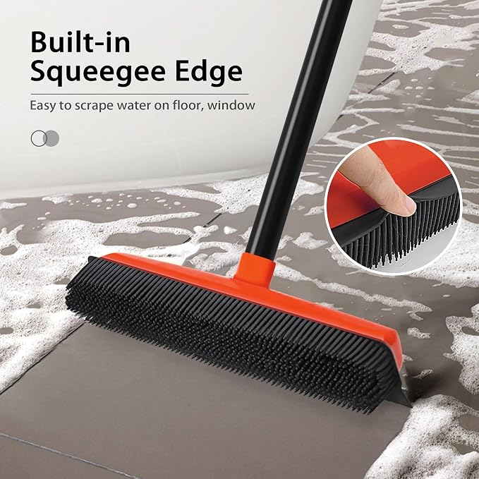 JEHONN Rubber Broom Carpet Rake Brush - Image 3
