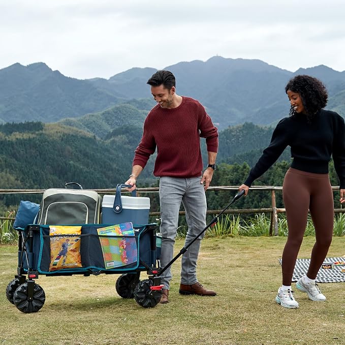 PORTAL Collapsible Wagon with Brakes, Heavy Duty Utility Cart with All-Terrain - Image 7