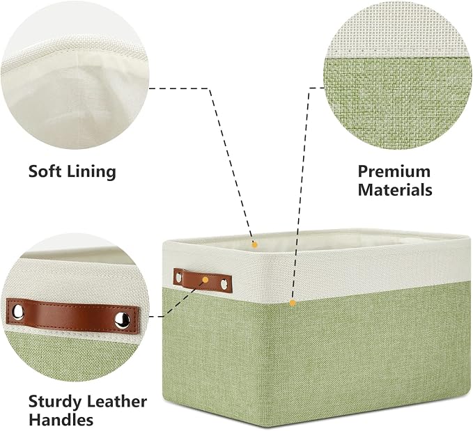 DULLEMELO Fabric Storage Bins for Laundry, Foldable Storage Baskets for Shelves - Image 3