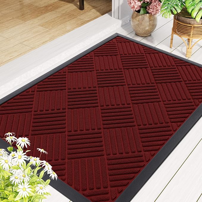 Smiry Front Door Mat Outside Entrance, Heavy Duty Outdoor Indoor Mat, Natural - Image 8