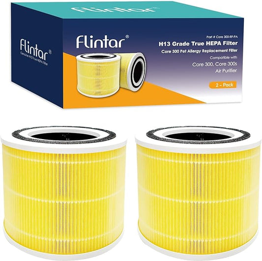 Flintar Core 300 Pet Allergy Replacement Filters, Made in TAIWAN, Compatible by Flintar