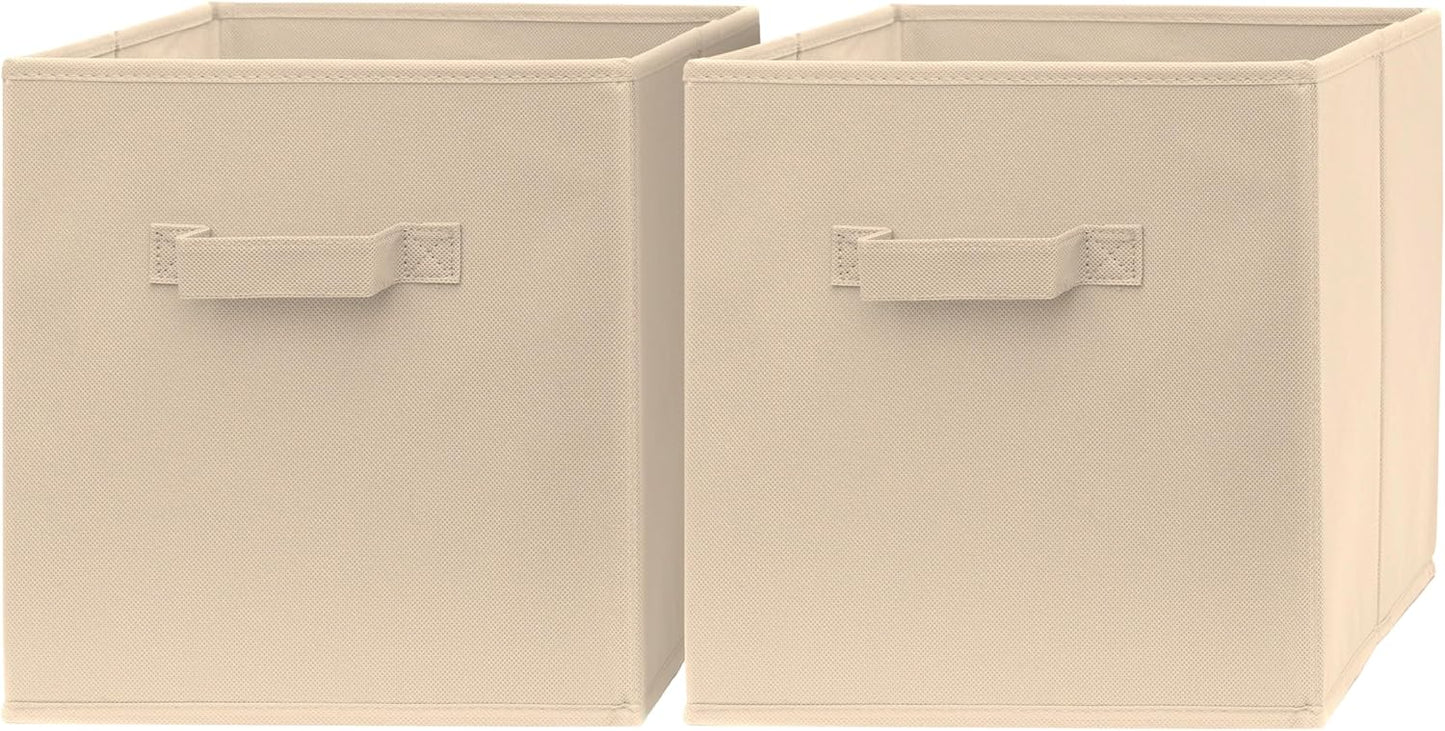 13 Inch Cube Storage Bins - 2 Pack - Large, Dual Handles, Foldable | 13x13 Fabric Bins for Organizing Closet, Clothes and Toys