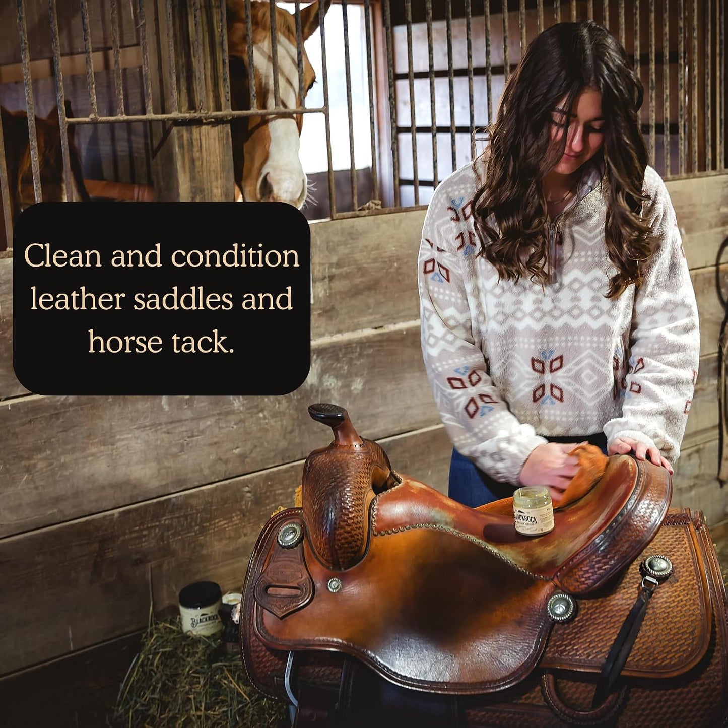 Blackrock Leather N Rich 16 oz Leather Cleaner & Conditioner, Premium 2-in-1 Care, Made in USA – Leather Balm for use on Furniture, Car Interiors, Saddles & Horse Tack, Shoes, Bags, and Jackets