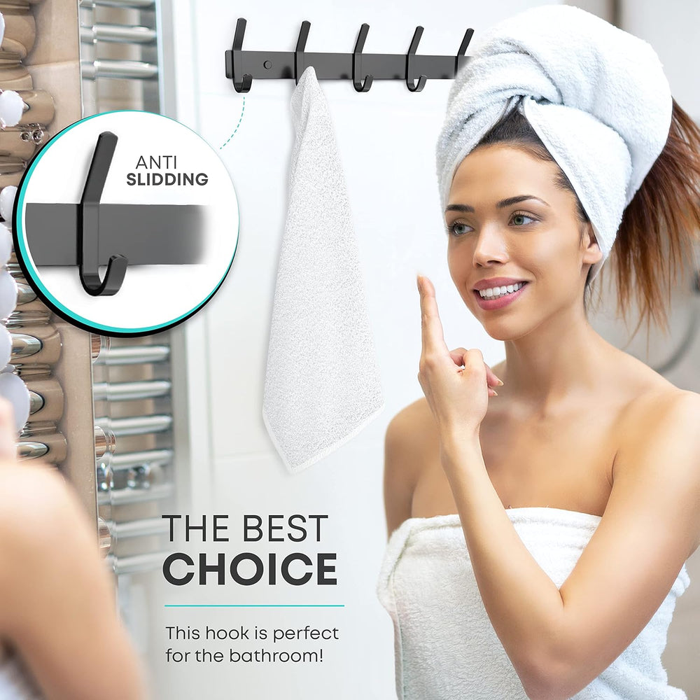 Coat Rack Wall Mount – 30 Inch Stainless Steel Hook Rail with 10 Double Coat ...