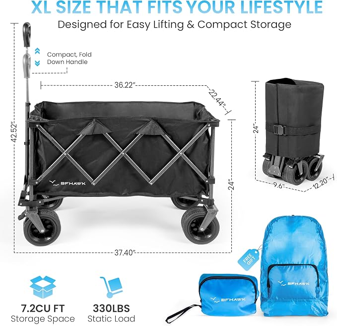 36" Collapsible Wagon Cart - Image 3