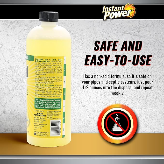 Instant Power Disposal and Drain Cleaner – Liquid Enzyme Clog Remover, Cleans - Image 4