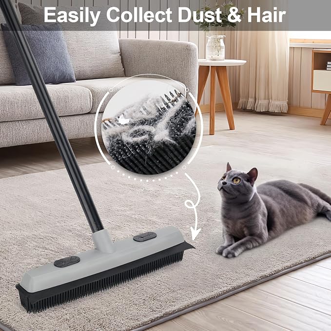 Pet Hair Removal Rubber Broom - Image 3