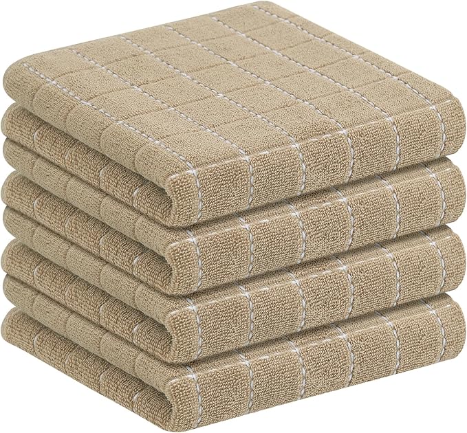 Homaxy 100% Cotton Terry Kitchen Towels, Checkered Designed, Soft and Super by Homaxy