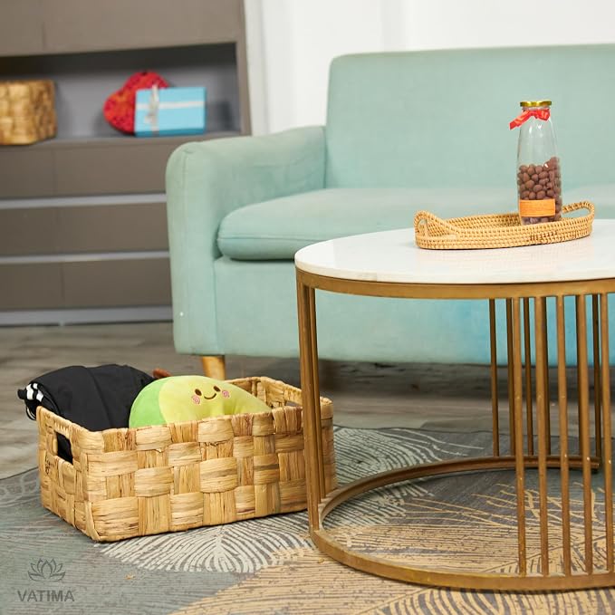Vatima Jumbo Wicker Storage Basket, Large Hyacinth Organizer, 16.9x12.1x7.1H - Image 7