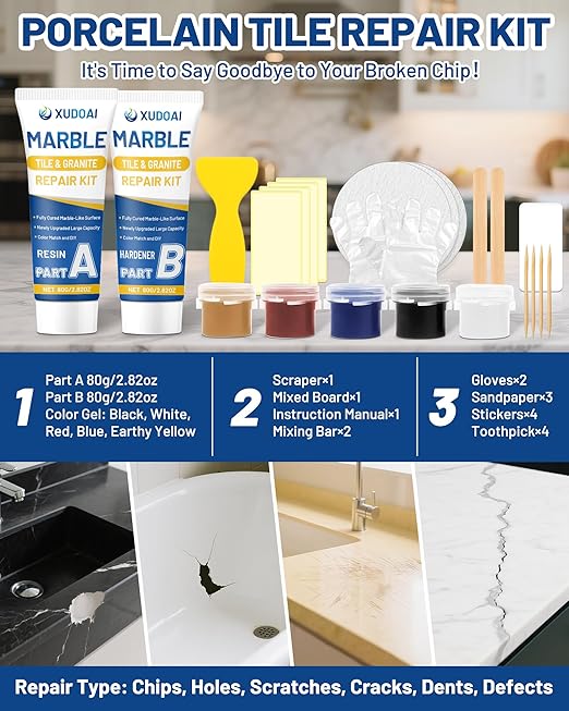 Marble and Granite Repair Kit, 160g/5.64oz Quartz Countertop Repair Kit - Image 6