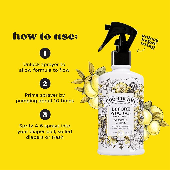 Poo-Pourri Before-You-Go Toilet Spray, Original Citrus, 8 Fl Oz, Bathroom Odor - Image 7