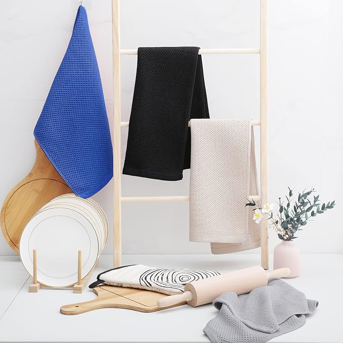 Homaxy 100% Cotton Waffle Weave Kitchen Dish Towels, Ultra Soft Absorbent Quick - Image 6