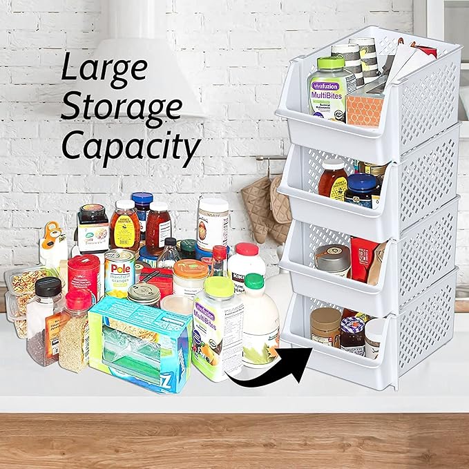 TidyFriend Plastic Stackable Storage Bins - Image 3