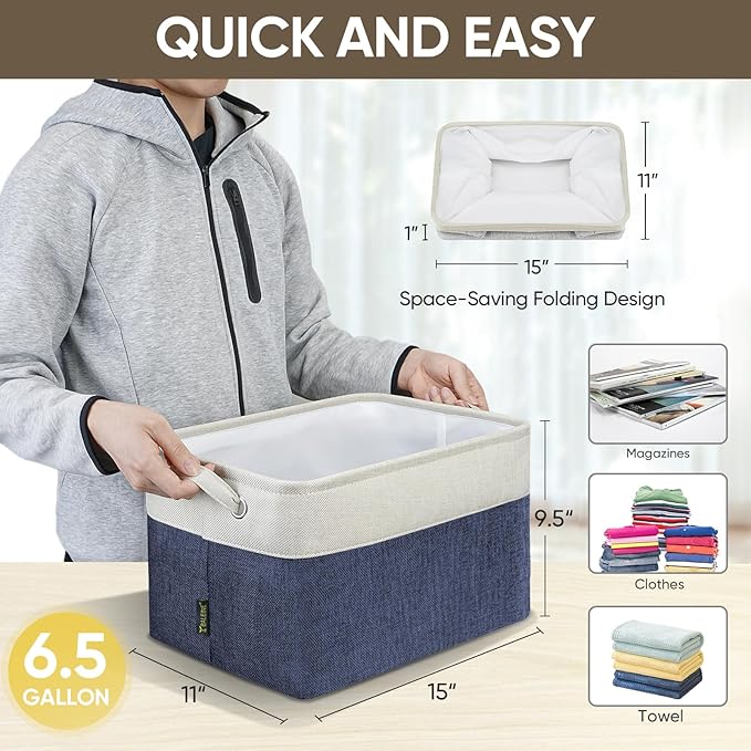 BALEINE 2 Pack Fabric Storage Bins - Image 4