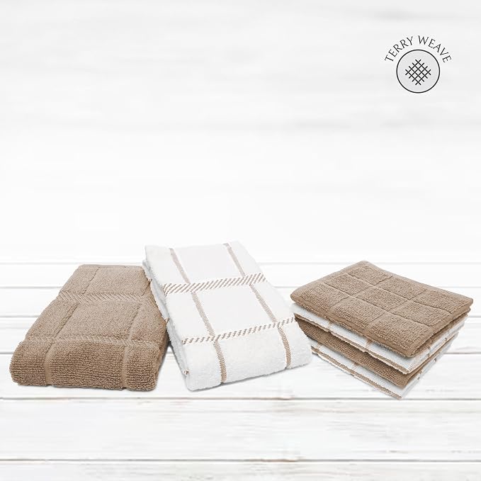 100% Cotton Terry Dish Cloth & Dish Towel, 6 Pack, Super Soft and Absorbent - Image 3