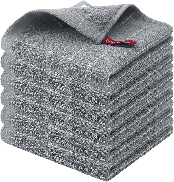 Homaxy 100% Cotton Terry Kitchen Dish Cloths, Ultra Soft and Absorbent Dish by Homaxy
