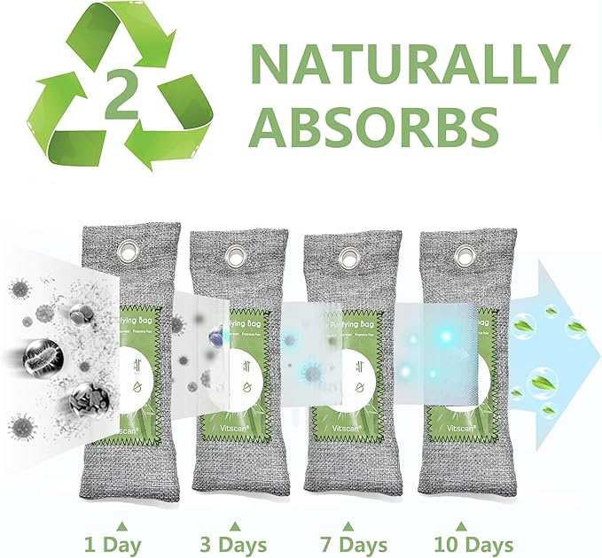 16 Pack Bamboo Charcoal Air Purifying Bag, Activated Charcoal Bags Odor Absorber - Image 5