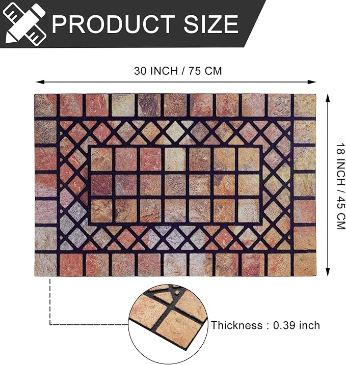 CHICHIC Welcome Door Mat 18 x 30 Inch Front Doormat Outdoors - Image 3