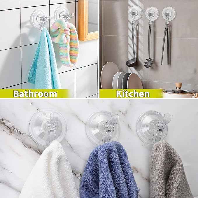 Antimbee 3 Pack Suction Cup Hooks, Removable Small Suction Cups - Image 4