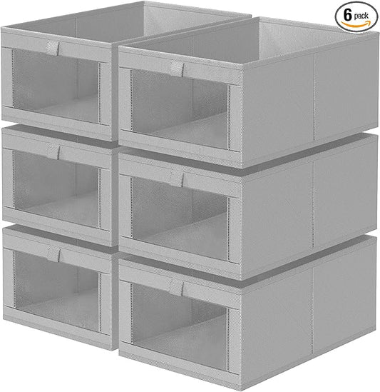 Criusia 6 Pack Linen Closet Organizers and Storage, Large Linen Closet Baskets by Criusia