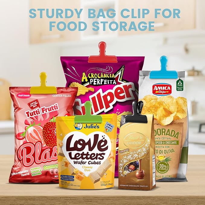 HOUSE AGAIN 12 Pack Stainless Steel Chip Bag Clips Covered - Image 5