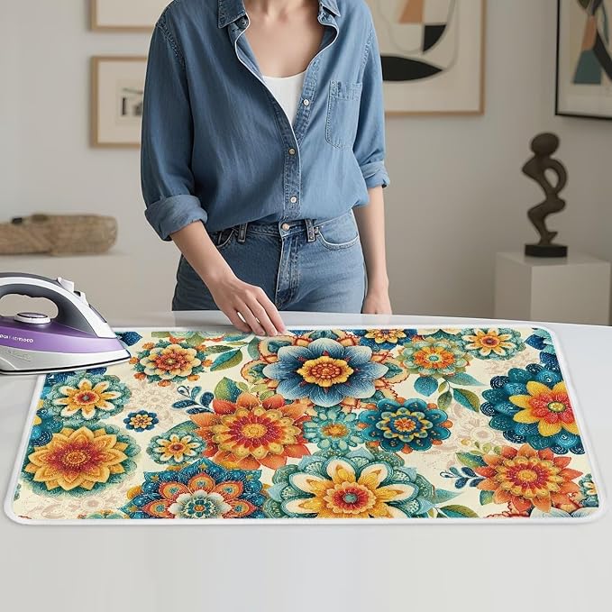 Boho Ironing Mat Foldable Ironing Pad Portable Board Iron Board Alternative - Image 4