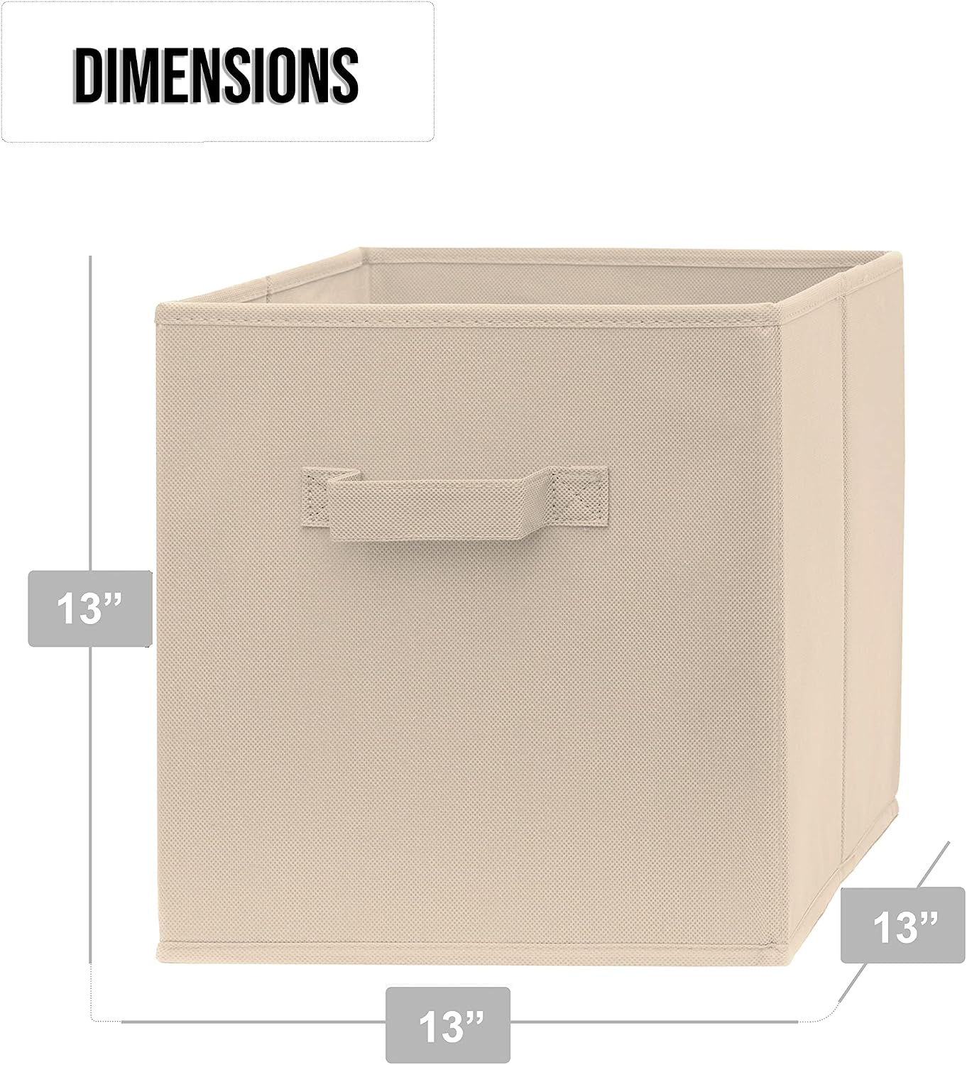 13 Inch Cube Storage Bins - 2 Pack - Large, Dual Handles, Foldable | 13x13 Fabric Bins for Organizing Closet, Clothes and Toys