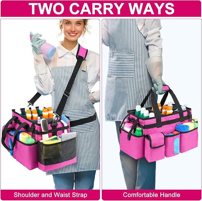 Cleaning Caddy Bag, Large Cleaning Supplies Organizer - Image 5