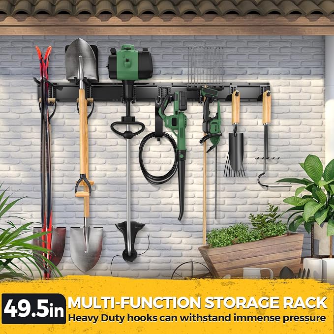 LBT 49.5"Garage Tool Organizer Wall Mount 500lbs Garden Tool Organizer - Image 7