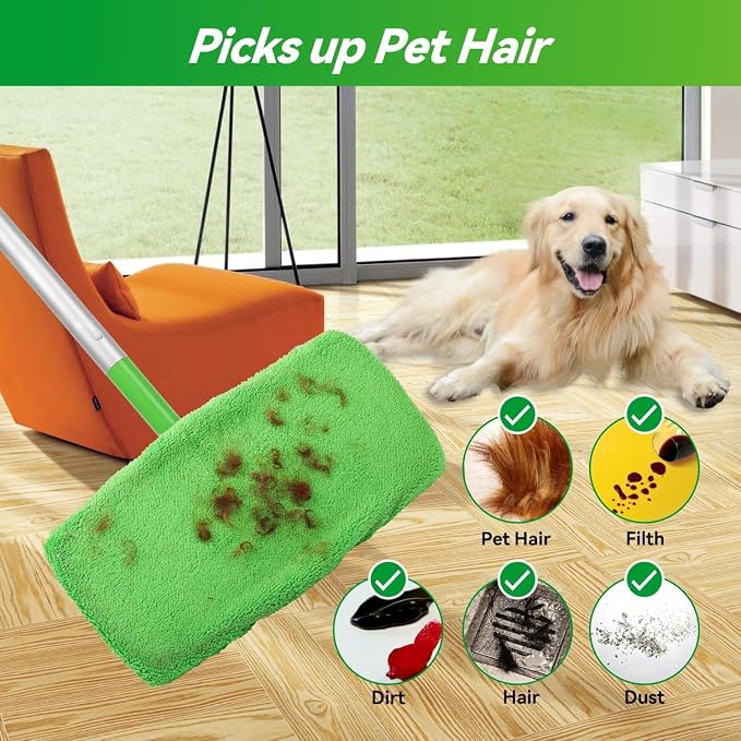 Reusable Microfiber Mop Pads Washable Wet Pads Compatible - Image 2