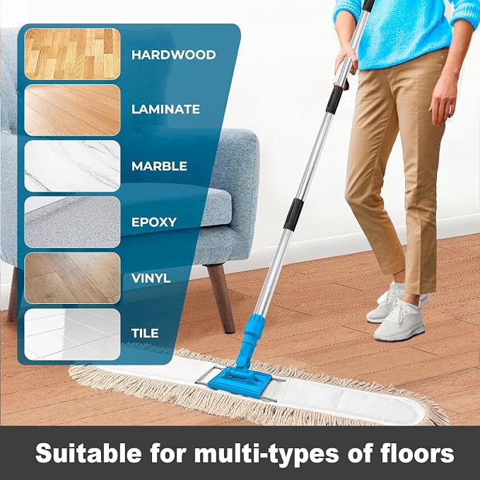 36” Commercial Dust Mop for Floor Cleaning, Industrial Dry Mop - Image 5