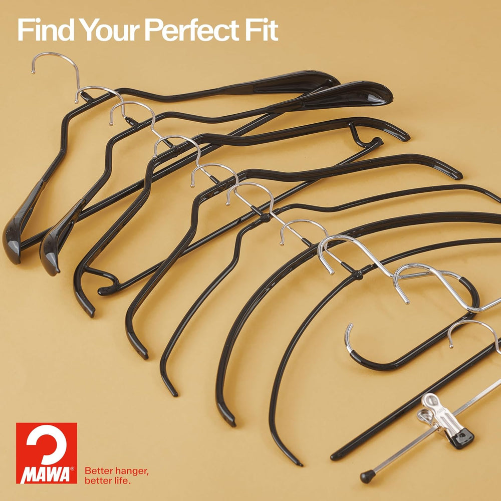 Mawa by Reston Lloyd Euro Series Non-Slip Space Saving Steel Clothes Hanger f...
