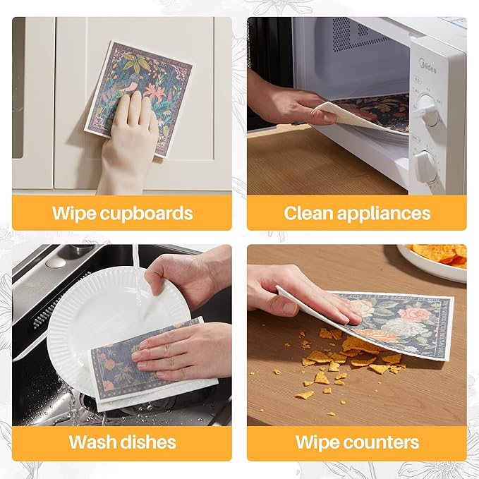 JOYMOOP 6 Pack Dishcloths for Kitchen, Reusable Paper Towels Washable, - Image 5