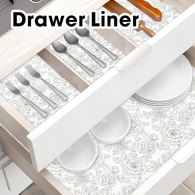 Drawer and Shelf Liners for Kitchen Cabinets Non-Adhesive Cabinet Liners Strong - Image 7