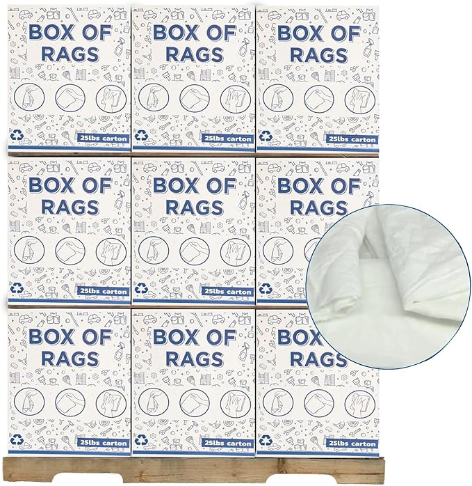 Recycled White Sheeting Cleaning Rags – Lint Free White Cotton Cloths by SupremePlus