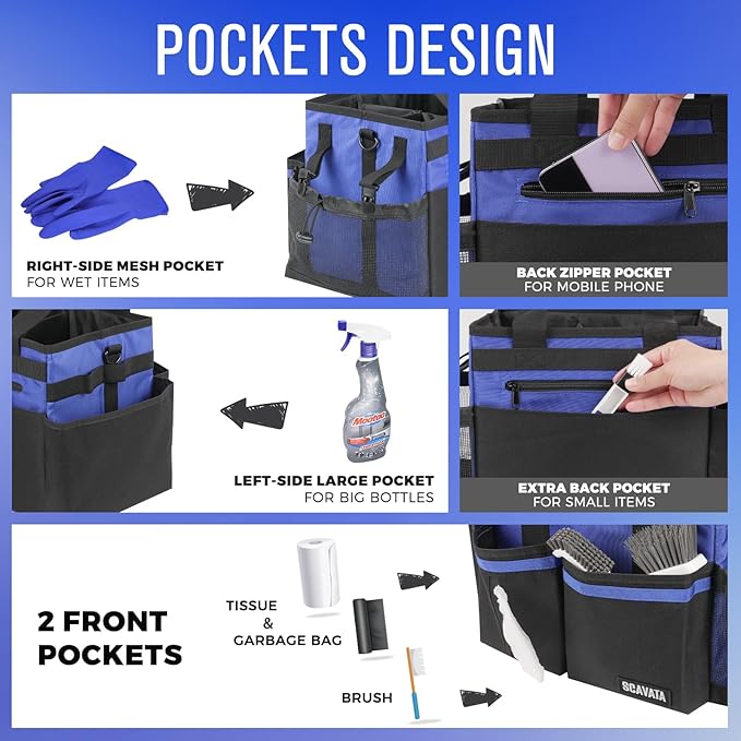Compact Wearable Cleaning Caddy, Small Supplies Organizer - Image 2