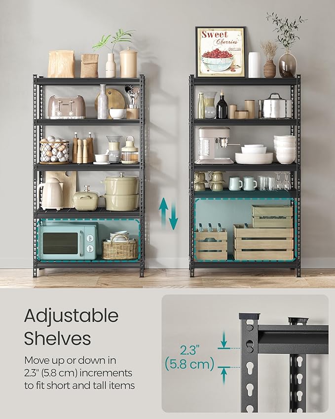 SONGMICS 5-Tier Storage Shelves, Heavy-Duty Garage Shelving, Adjustable - Image 6