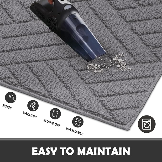 Door Mat Indoor, Non-Slip Rubber Backing Entry Rug & Door Mats, Low-Profile - Image 6