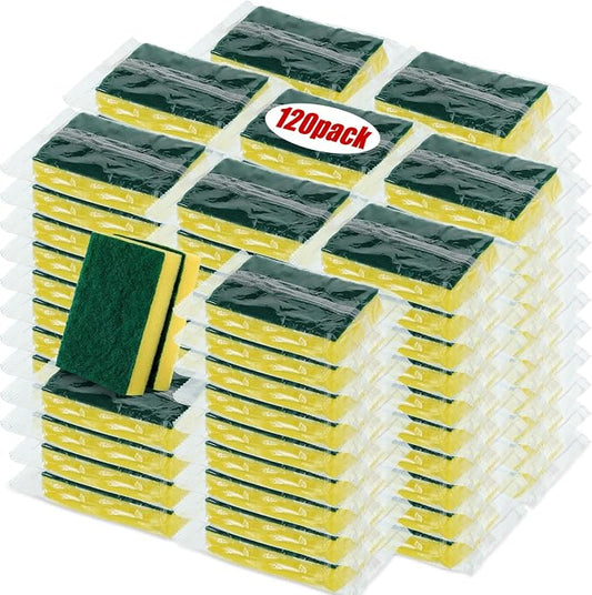 Tanlade 120 Pcs Individually Wrapped Sponge Dishwashing Sponge Bulk Non Scratch by Tanlade